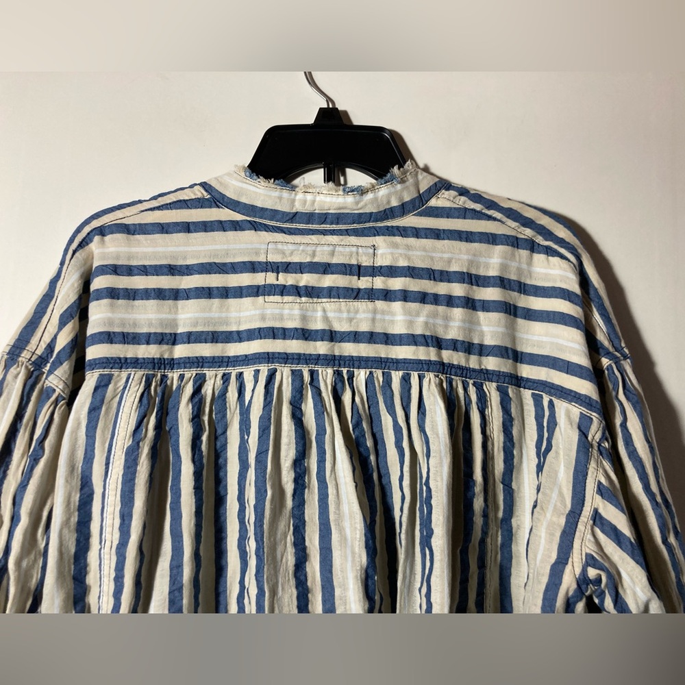 We the Free Set Sail Striped Button Down Oversized Long Sleeve Top Size Medium - Picture 9 of 16
